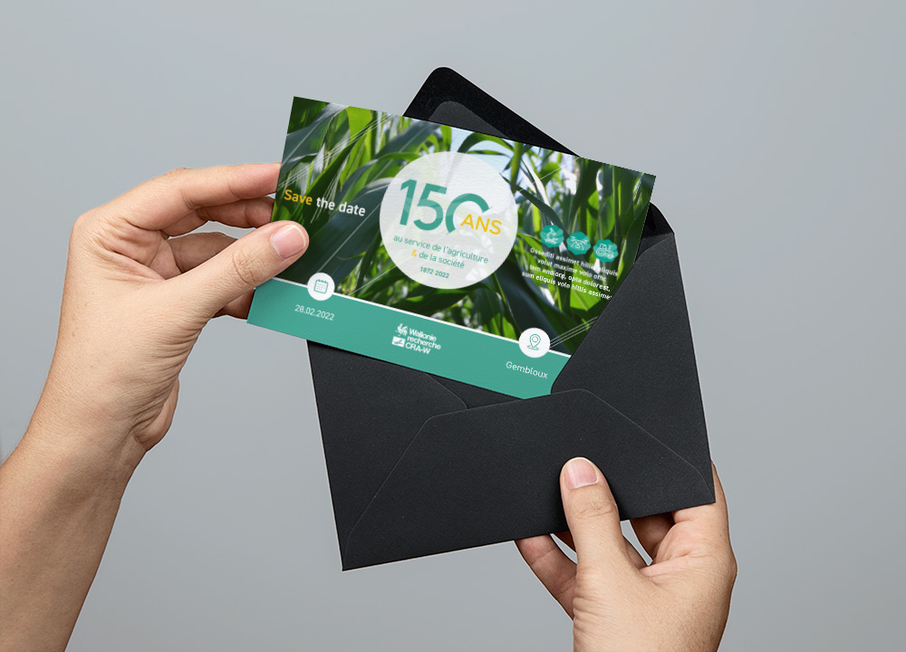 Une jolie petite invitation pour les 150 ans du CRA-W